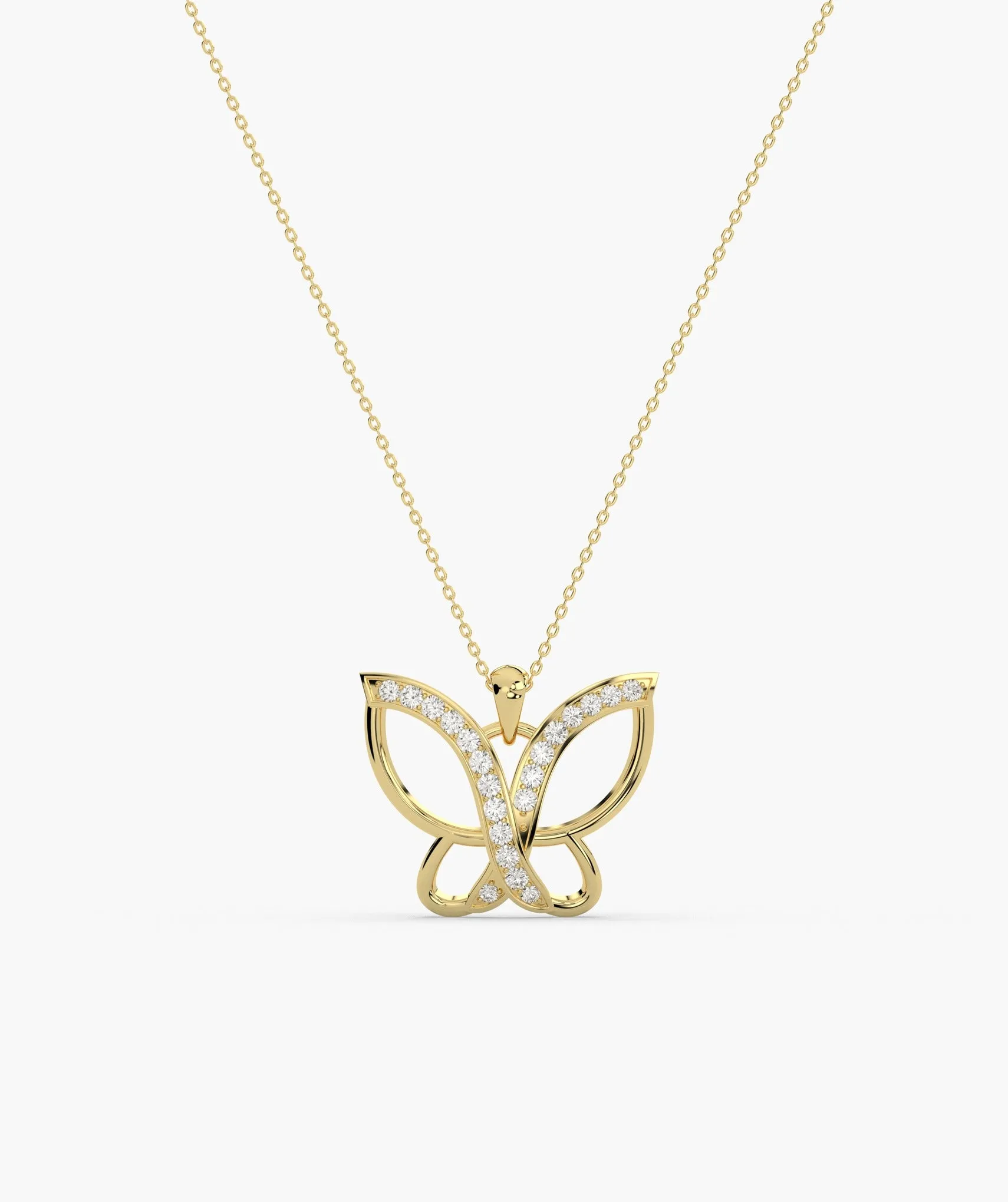 Butterfly Pendant with Diamond Accents
