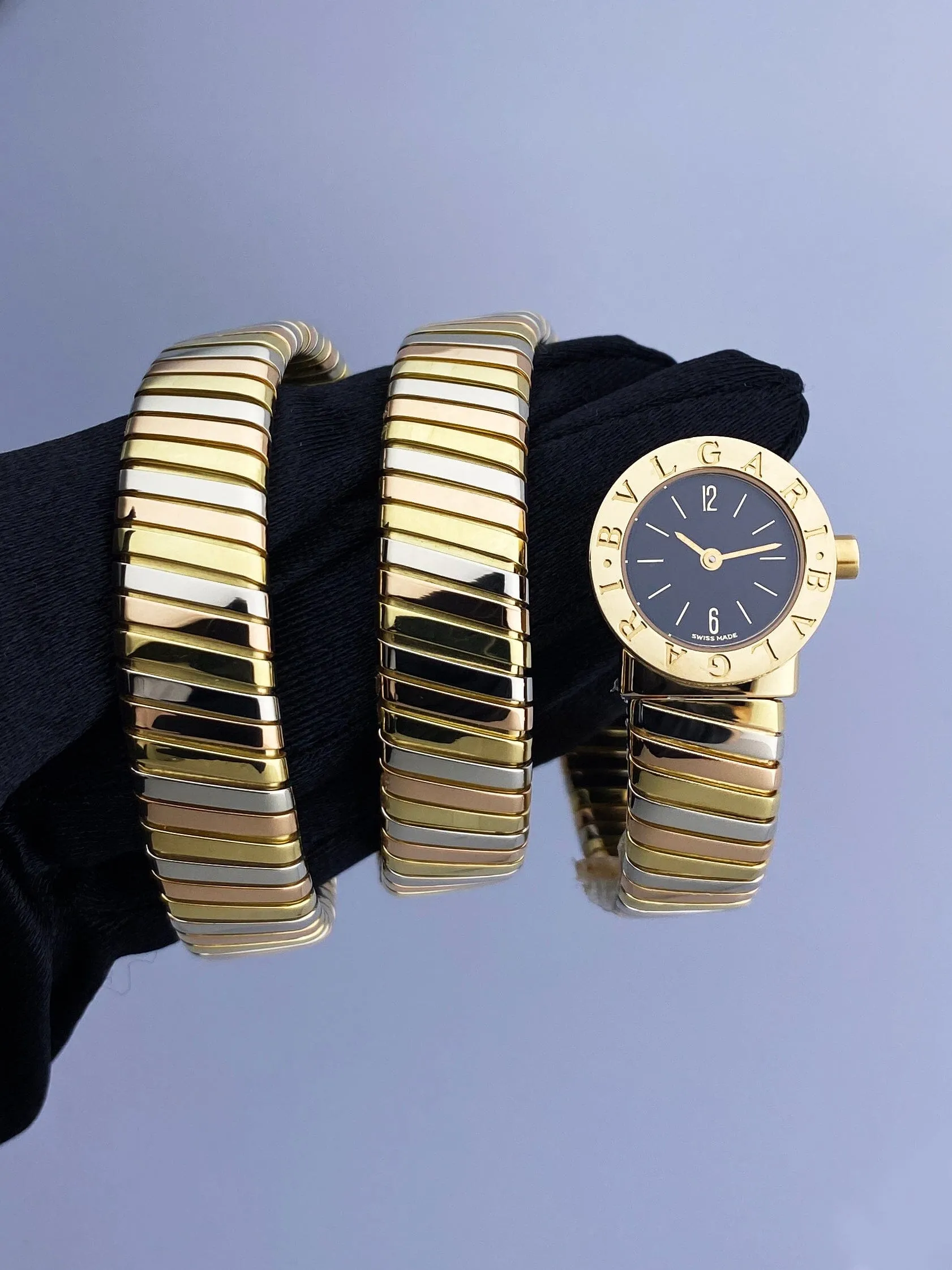 Bvlgari Serpenti Tubogas BB 19 1T Tri Gold Ladies Watch