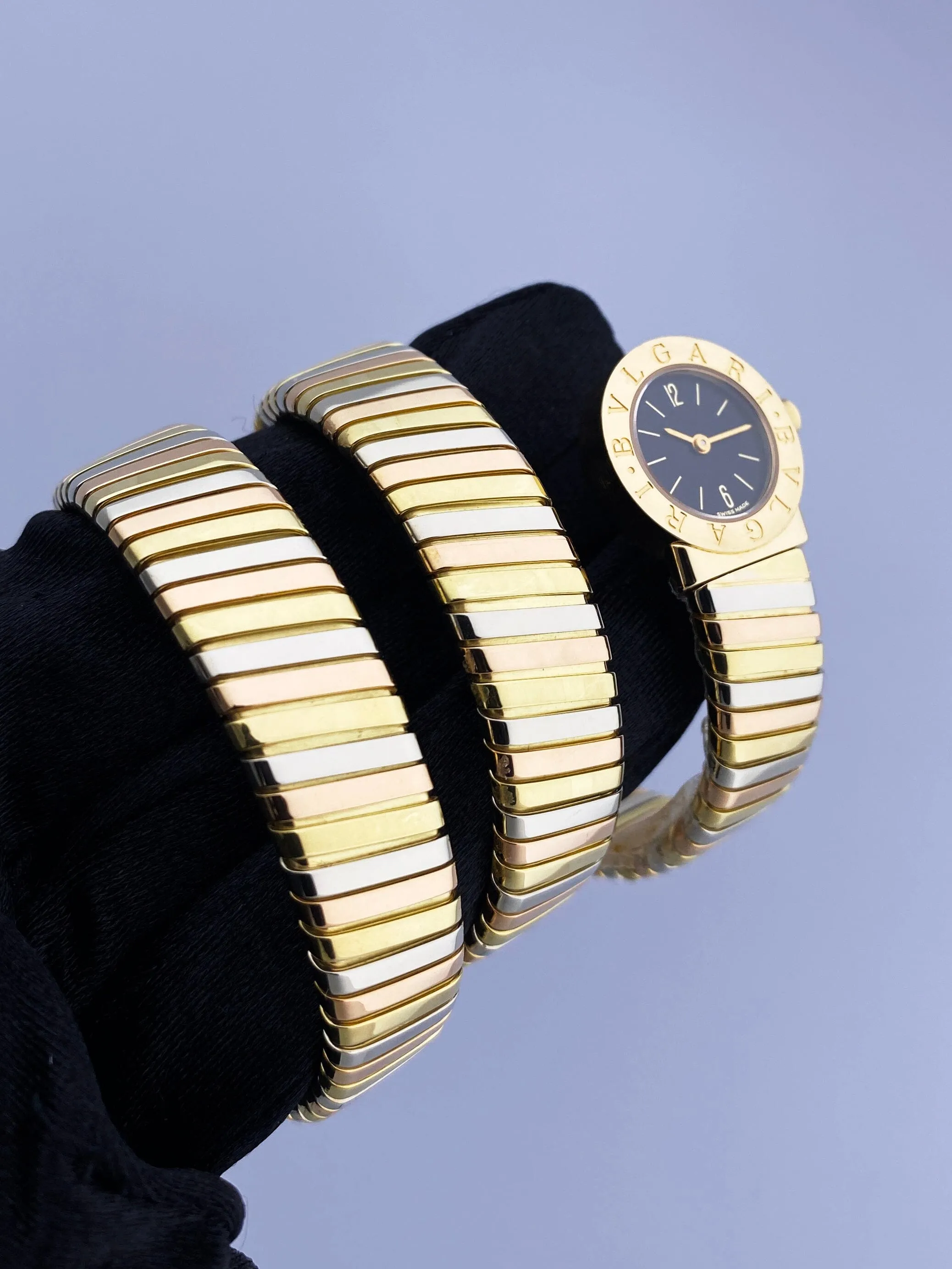 Bvlgari Serpenti Tubogas BB 19 1T Tri Gold Ladies Watch