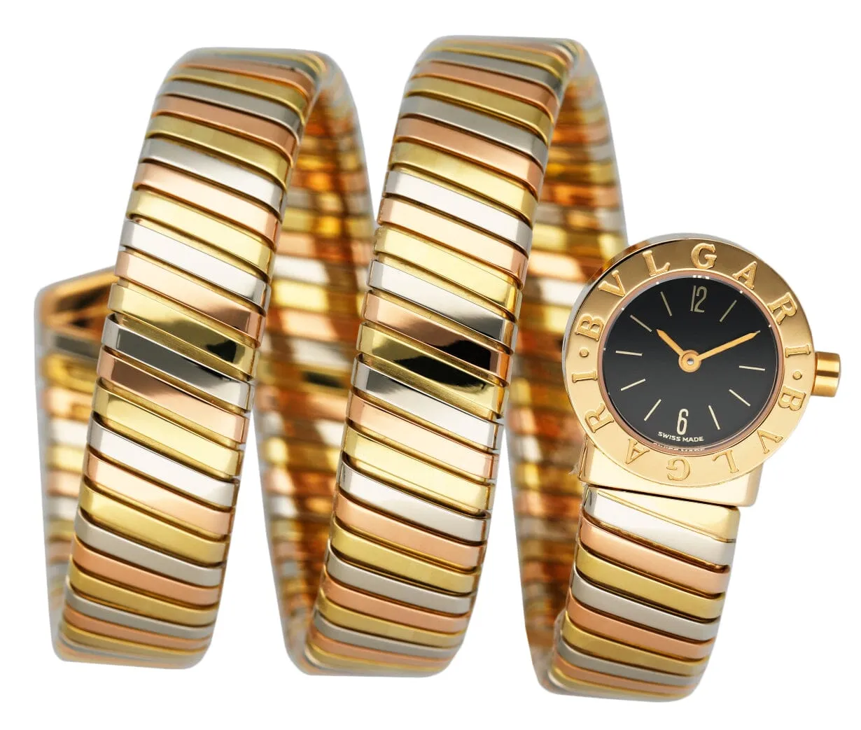 Bvlgari Serpenti Tubogas BB 19 1T Tri Gold Ladies Watch