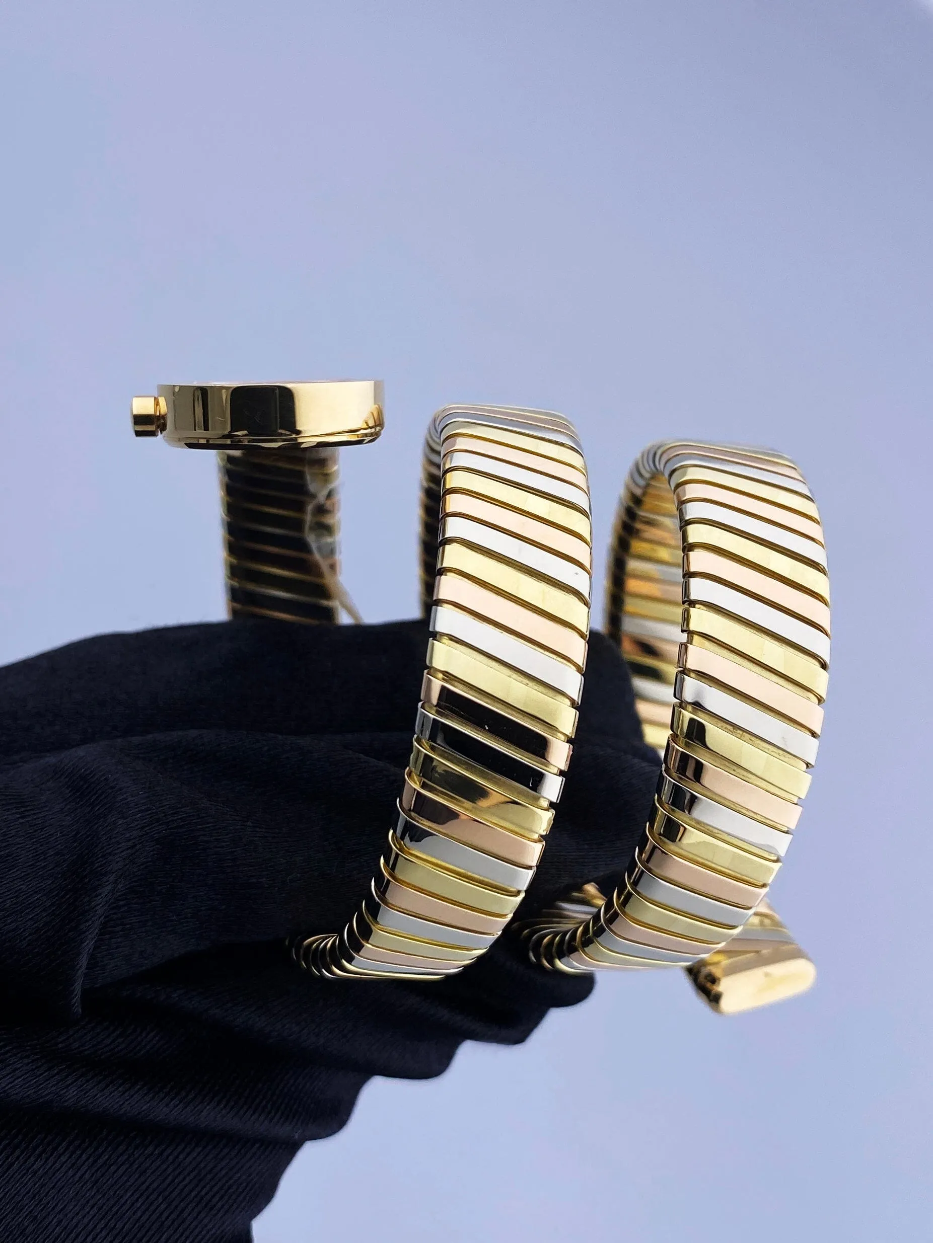Bvlgari Serpenti Tubogas BB 19 1T Tri Gold Ladies Watch