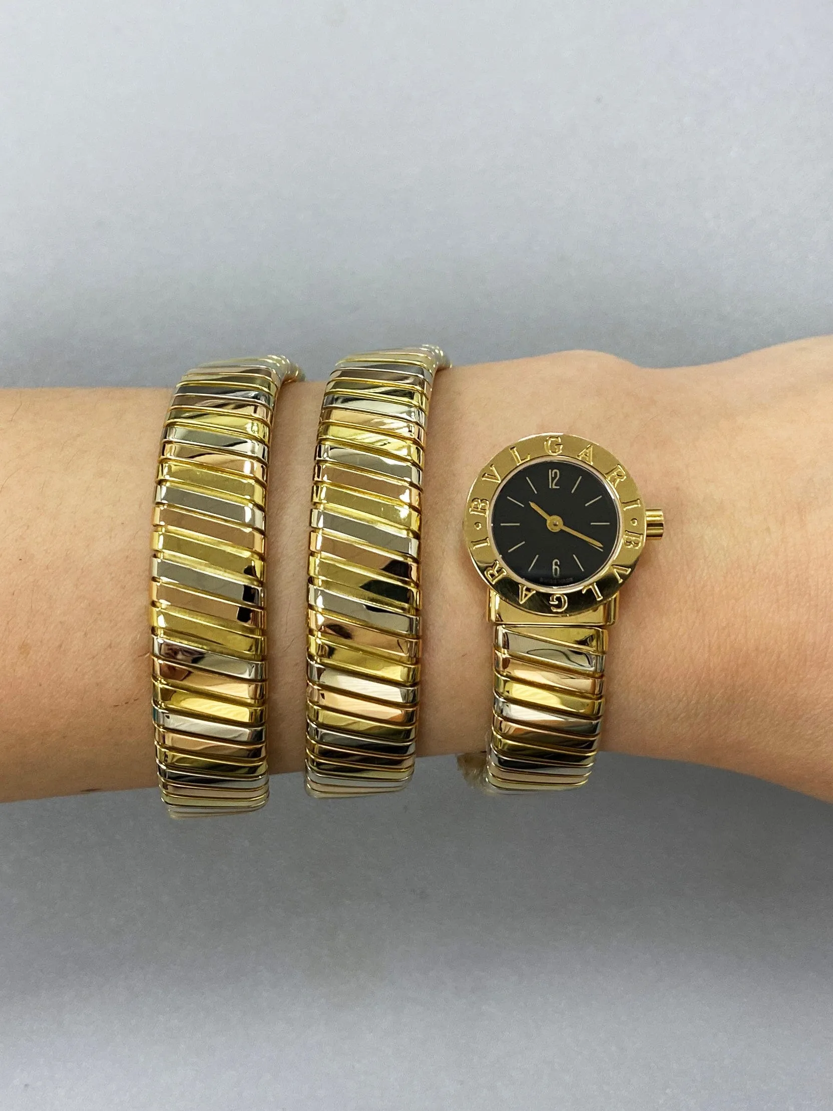 Bvlgari Serpenti Tubogas BB 19 1T Tri Gold Ladies Watch