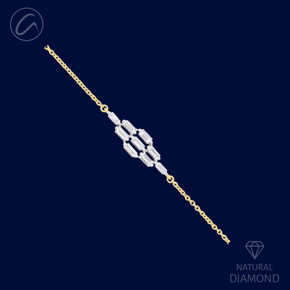 Captivating Sleek Diamond   18k Gold Bracelet