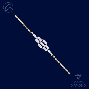 Captivating Sleek Diamond   18k Gold Bracelet