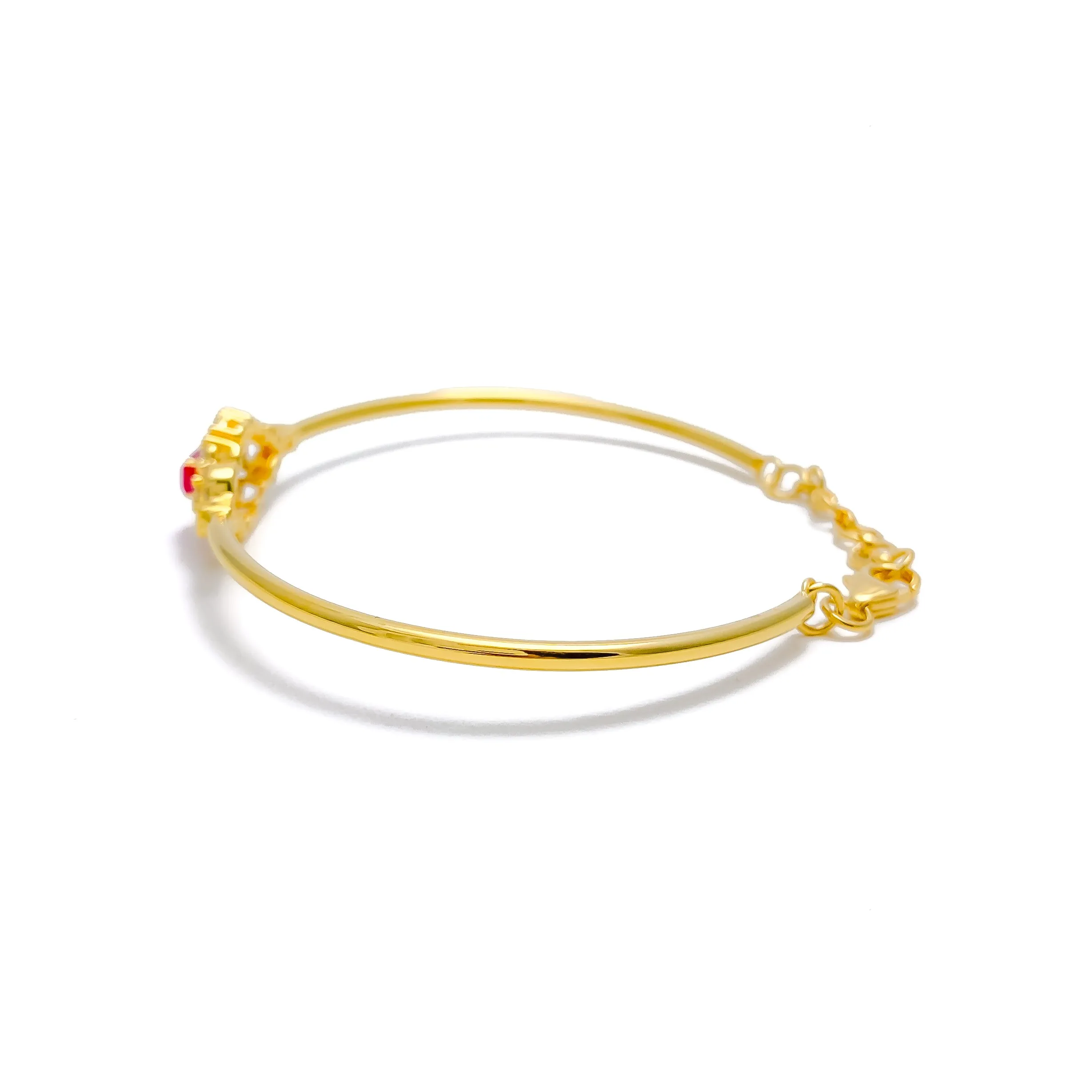 Captivating Timeless Floral Diamond   18k Gold Bangle Bracelet
