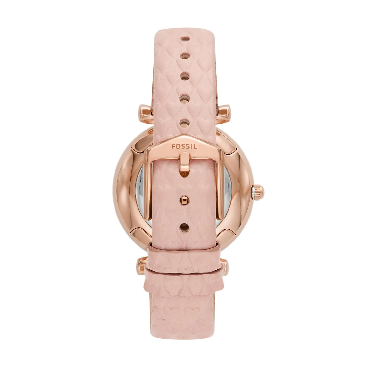 Carlie Three-Hand Date Blush Leather Watch