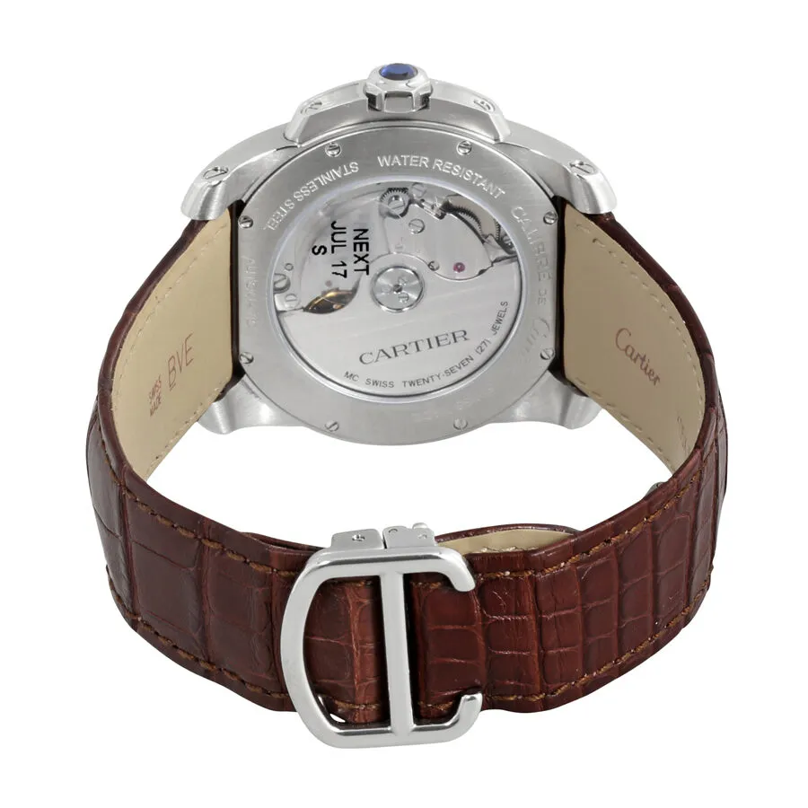 Cartier Calibre De Cariter Silver Dial Rose Gold Men's Watch W2CA0002