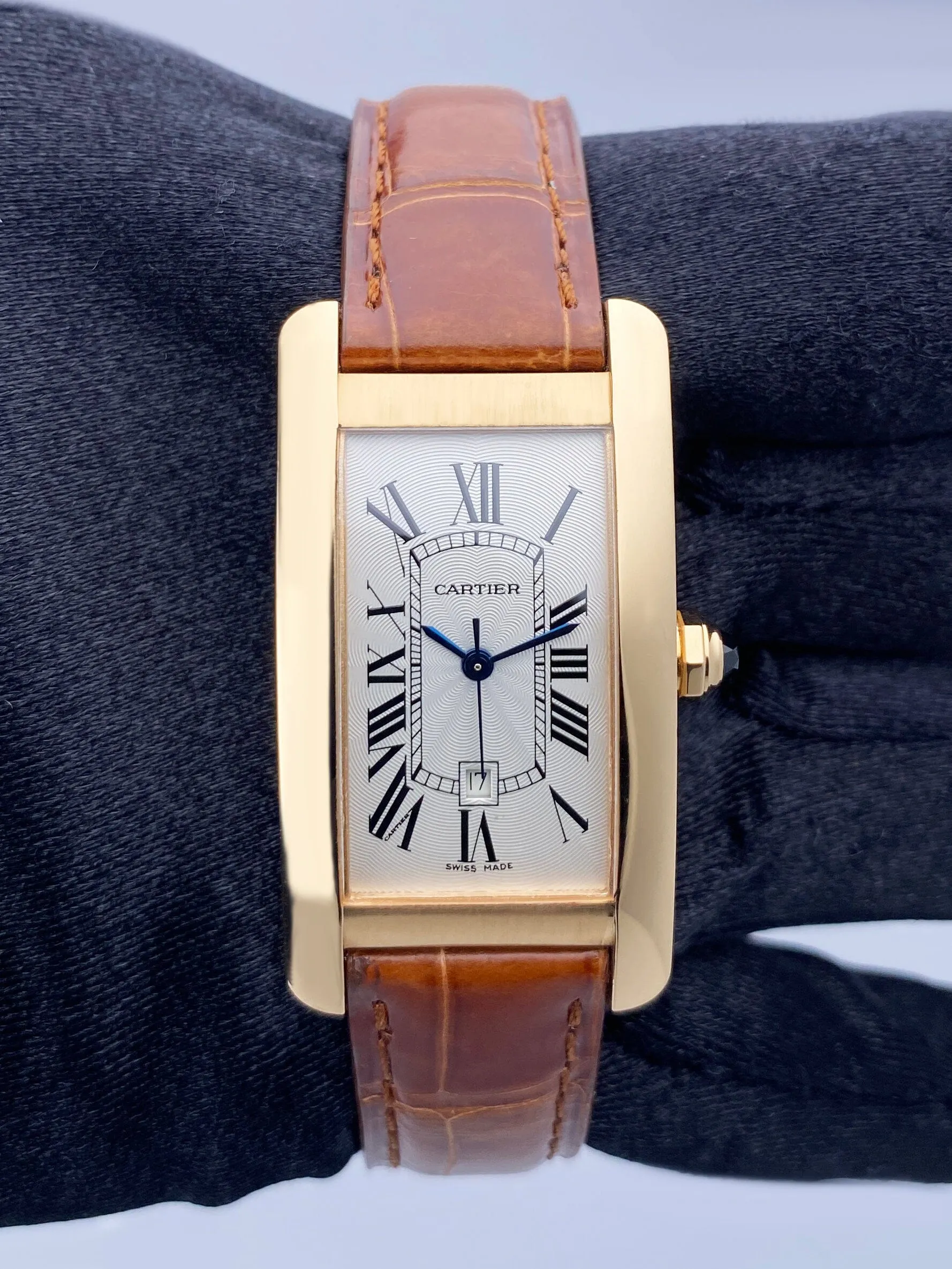 Cartier Tank Americaine W2620030 18K Rose Gold Watch Box Papers