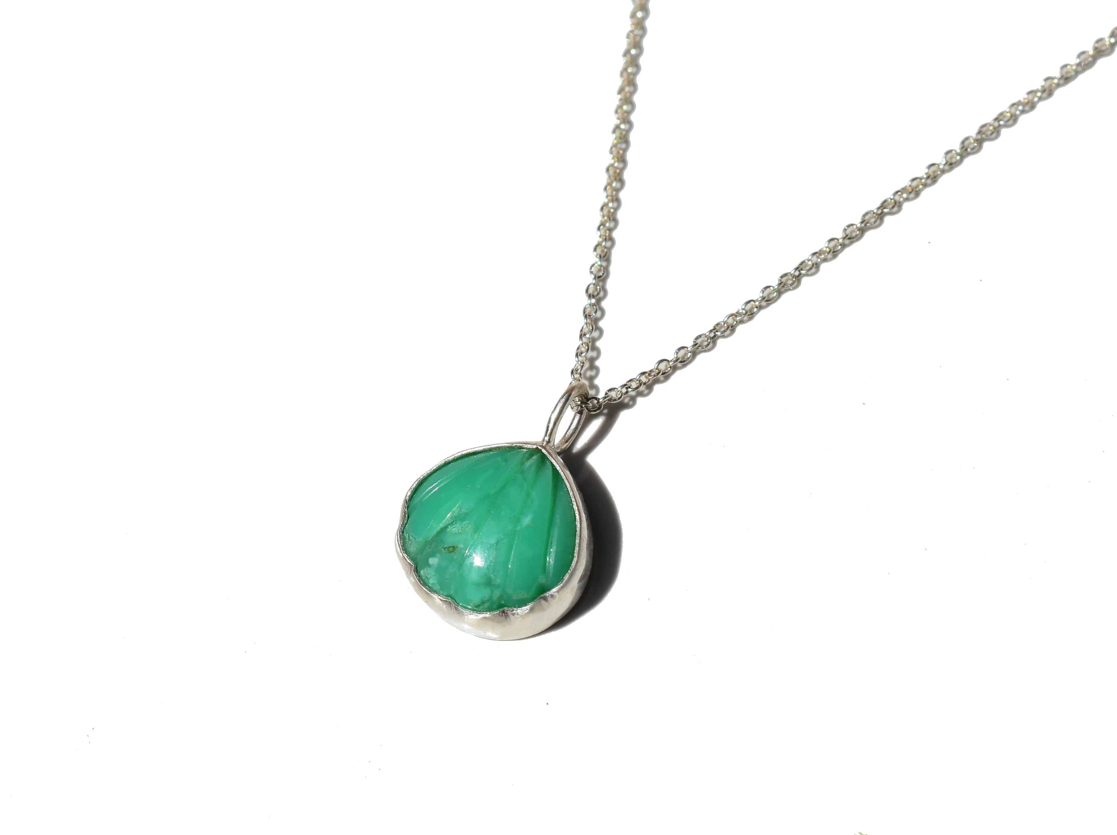 Carved shell necklace