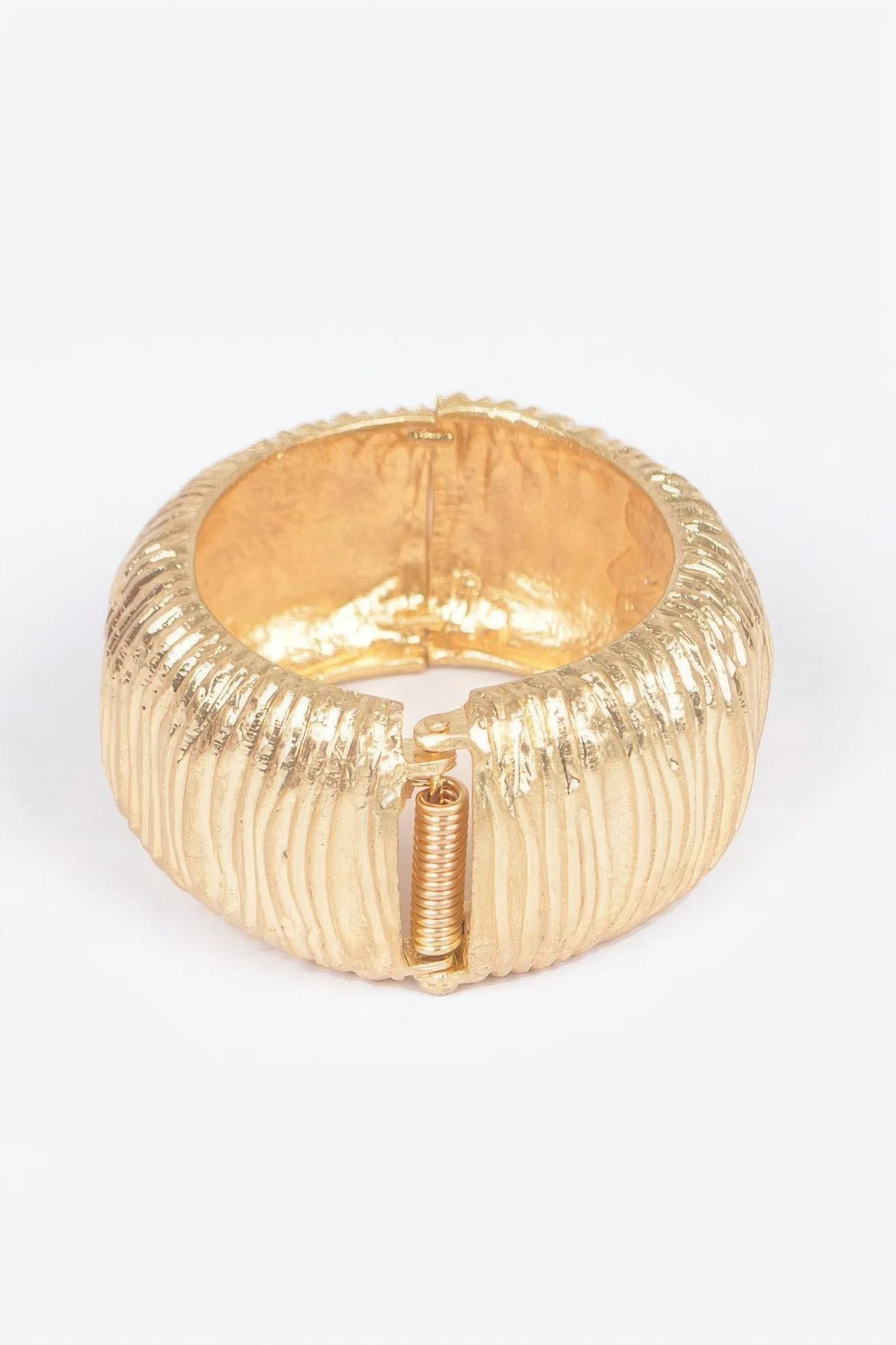 Cast Metal Spring Hinge Cuff Bracelet