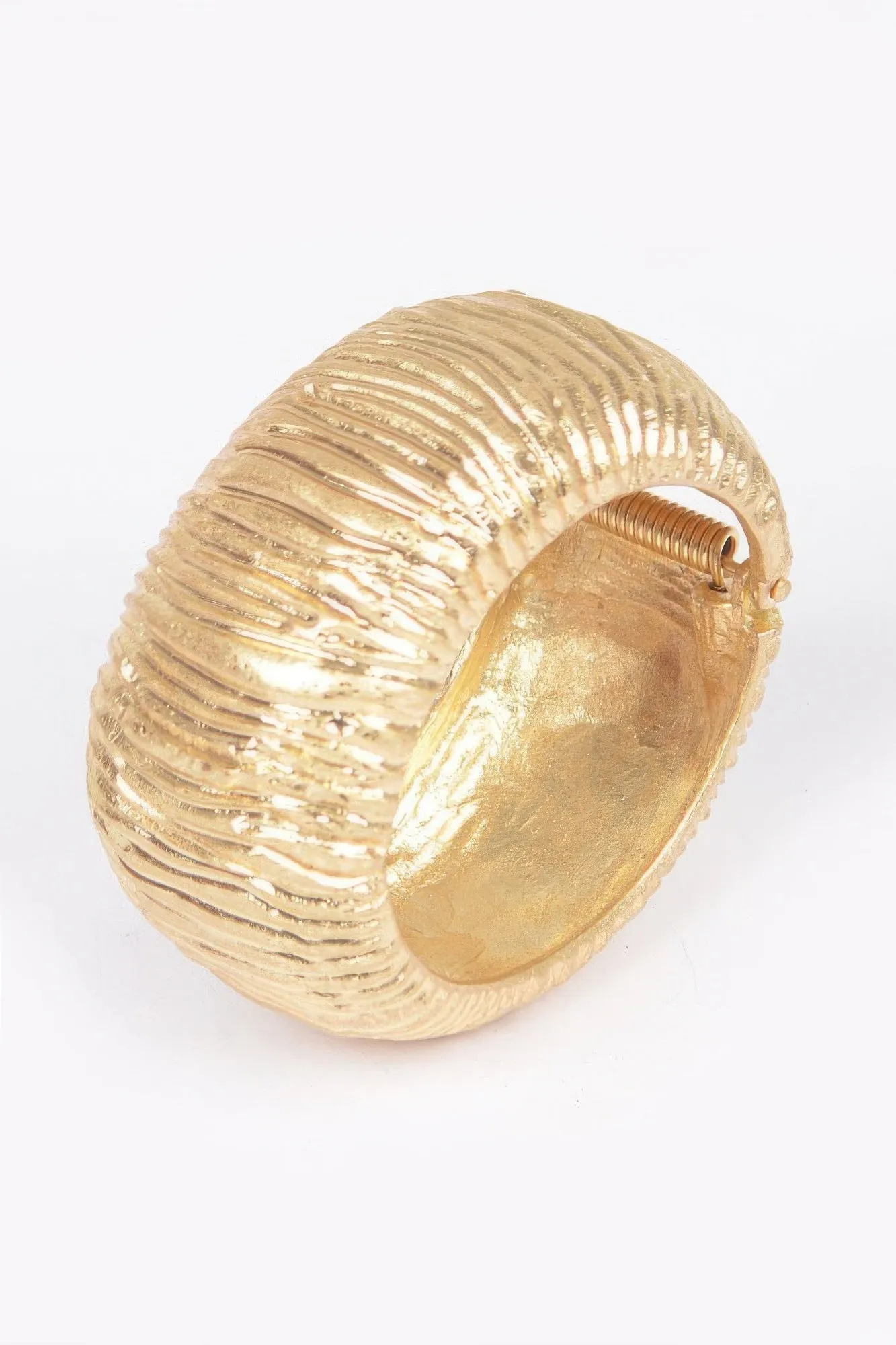 Cast Metal Spring Hinge Cuff Bracelet