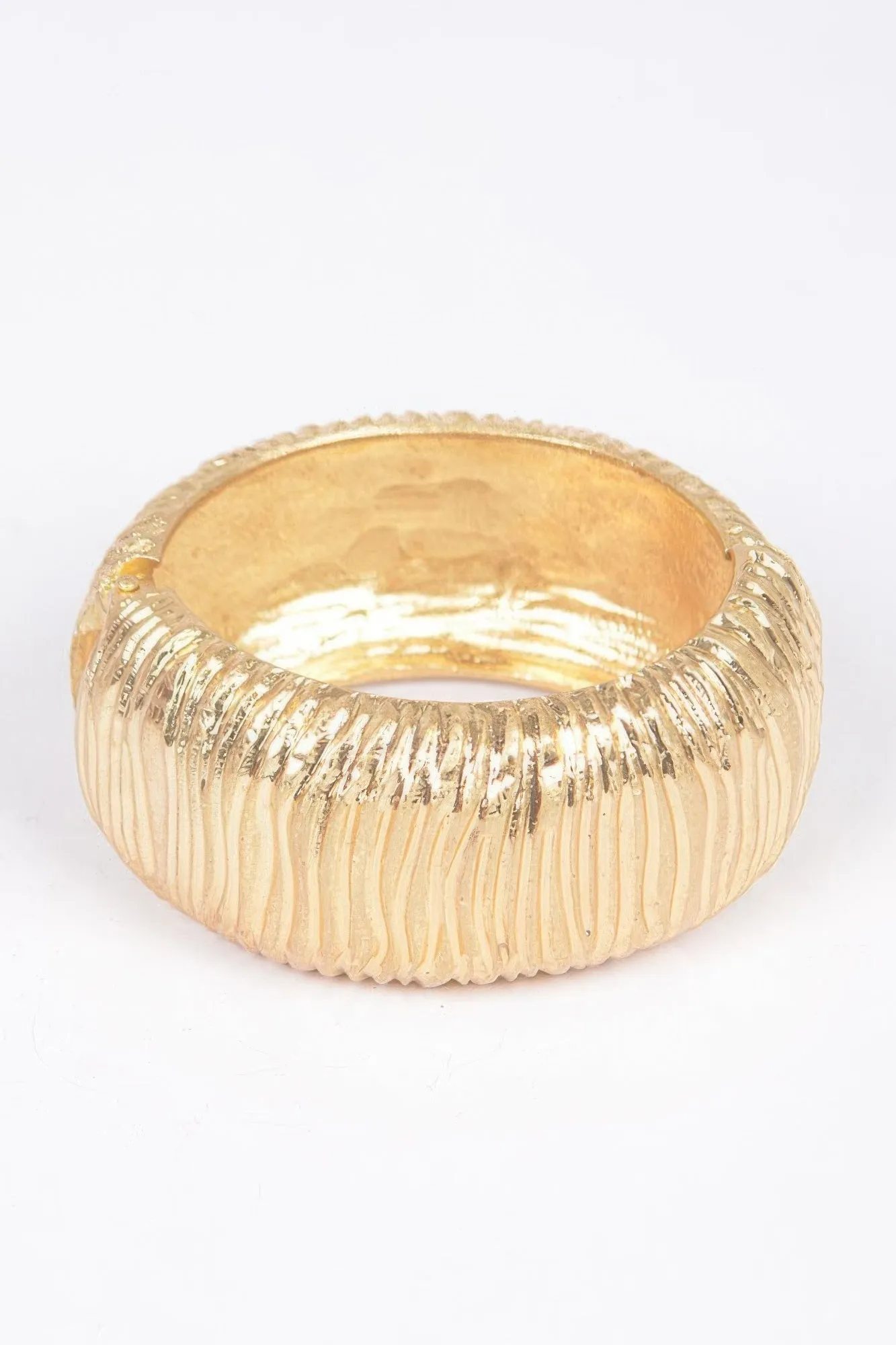 Cast Metal Spring Hinge Cuff Bracelet