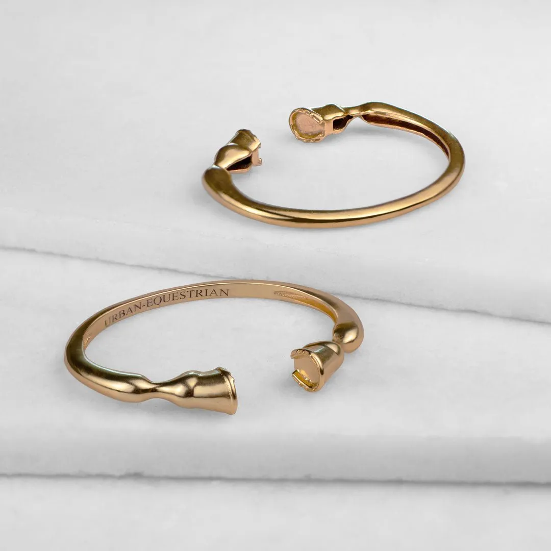 Cavallo -  Authentic Horse Hoof 14K Gold on Brass Cuff Bracelet