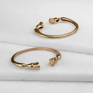 Cavallo -  Authentic Horse Hoof 14K Gold on Brass Cuff Bracelet