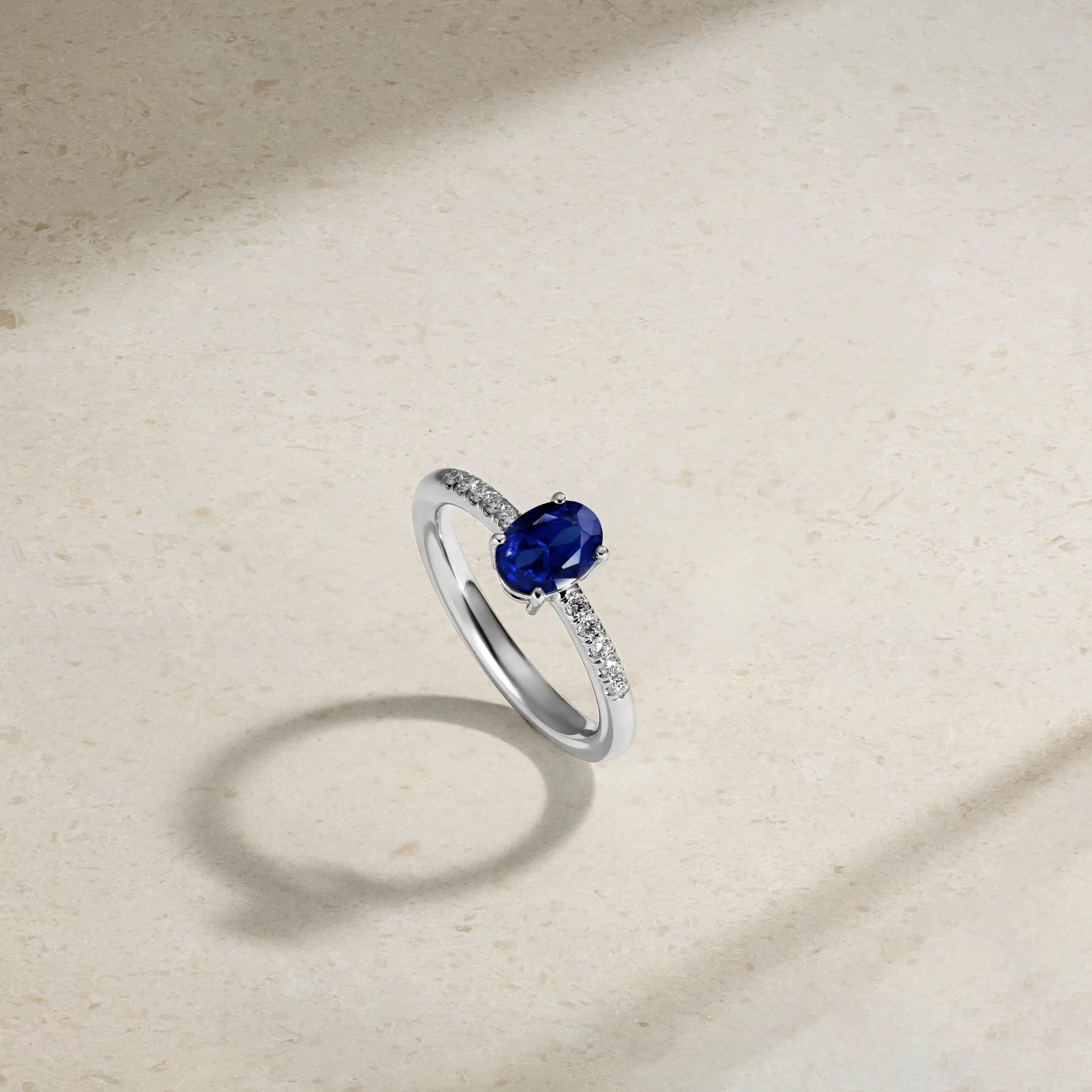Celeste Sapphire and Diamond Ring