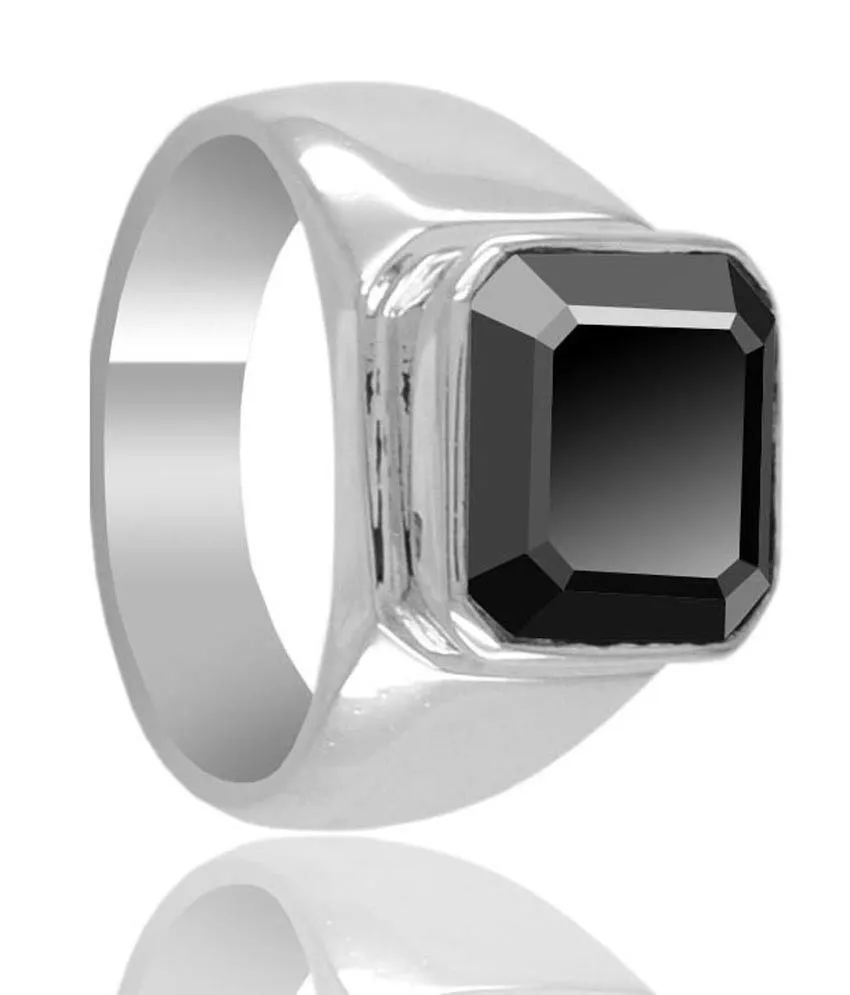 Certified 3.10 Ct Asscher Cut Black Diamond Solitaire Ring in Bezel Setting, Great Brilliance & Excellent Cut
