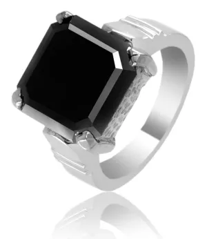 Certified 5 Ct Stunning Black Diamond Men's Rings in 925 Silver, Latest Design & Great Shine
