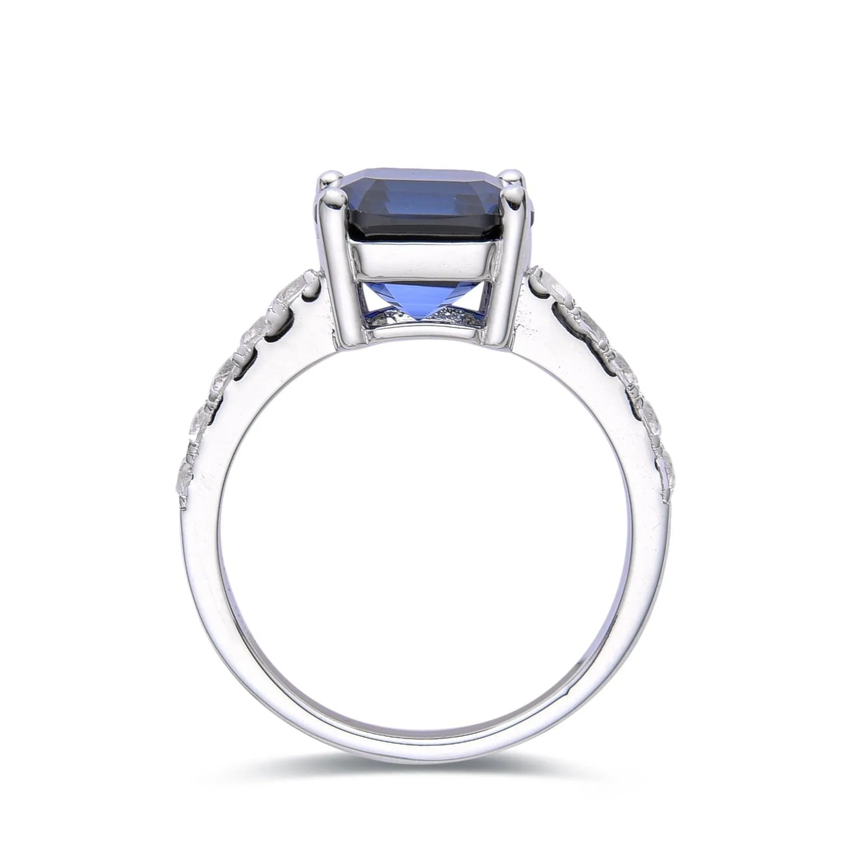 Ceylon Sapphire Asscher Cut Ring