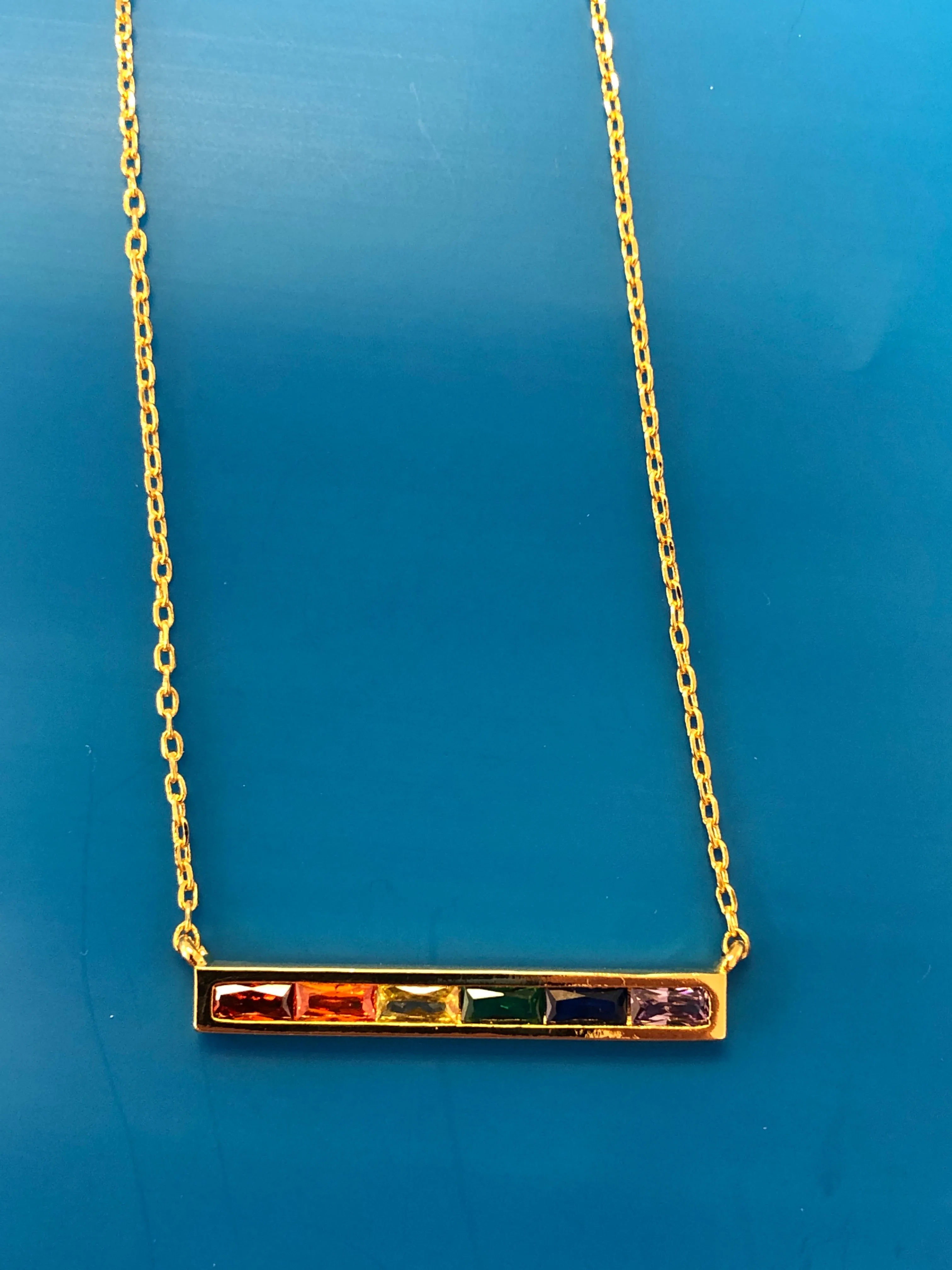 CHAKRA BAGUETTE BAR NECKLACE