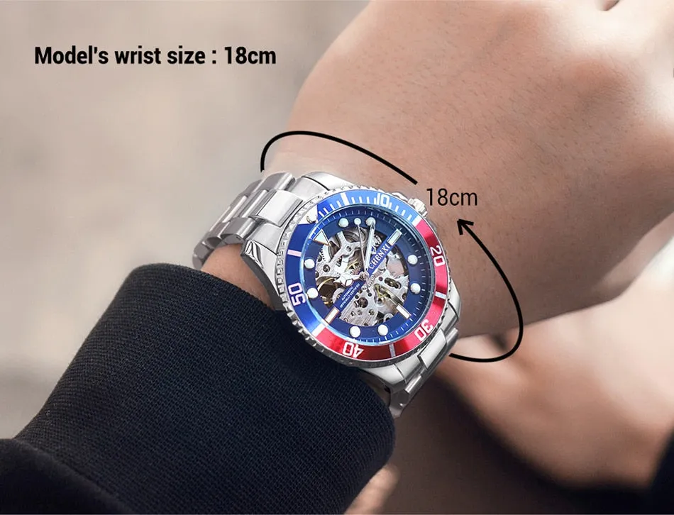 CHENXI Men Golden Stainless Steel Watches Fashion Automatic Mechanical Watch Male Luminous hands Clocks 30M Waterproof Watch