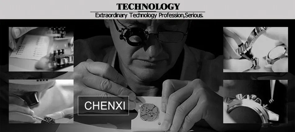 CHENXI Men Golden Stainless Steel Watches Fashion Automatic Mechanical Watch Male Luminous hands Clocks 30M Waterproof Watch