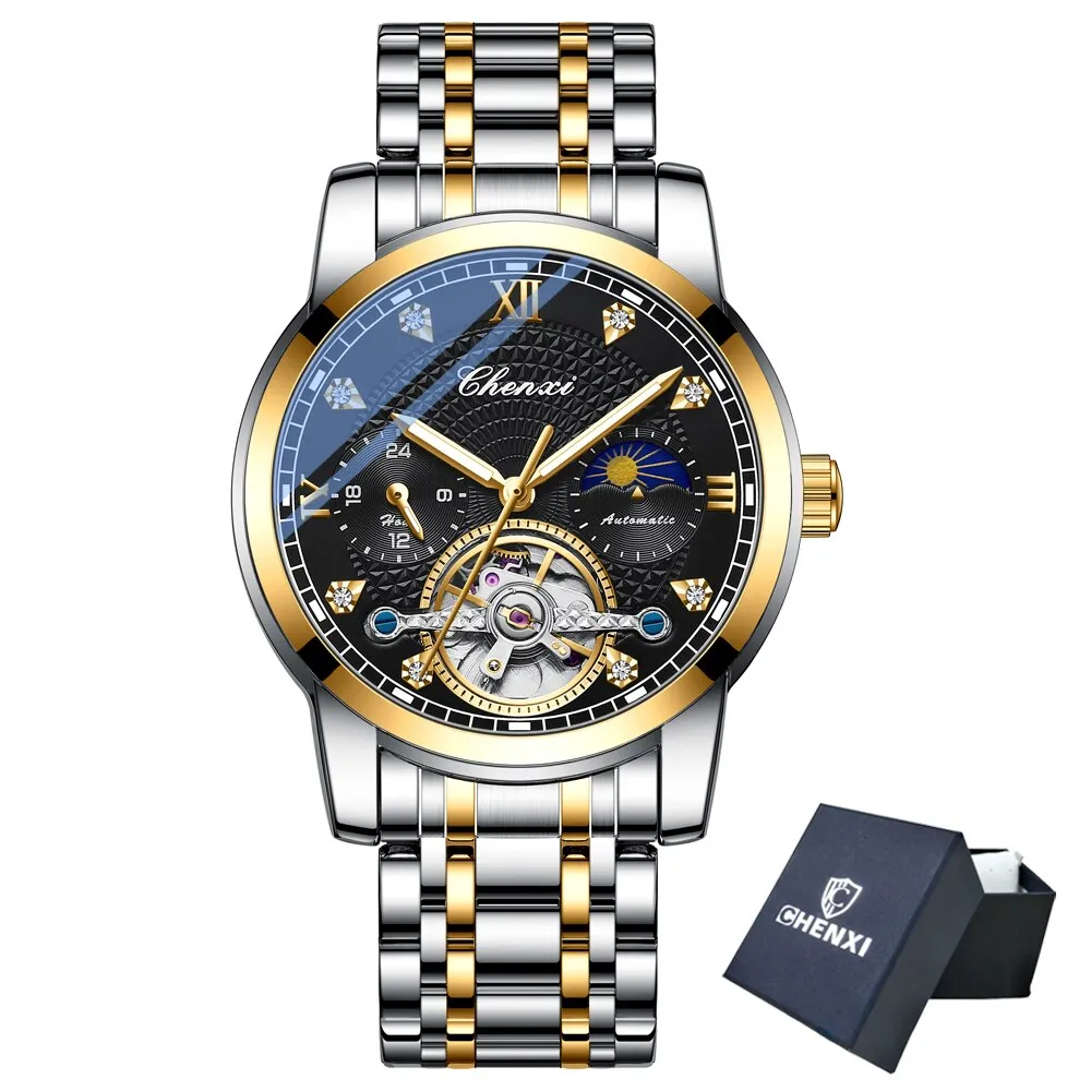 CHENXI New Automatic Date Mens Quartz Watches Business Waterproof Luxury Stainless Steel Watch for Men Fashion Machinery Clcok