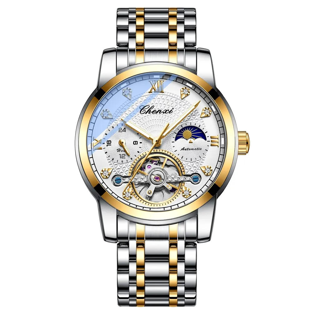 CHENXI New Automatic Date Mens Quartz Watches Business Waterproof Luxury Stainless Steel Watch for Men Fashion Machinery Clcok