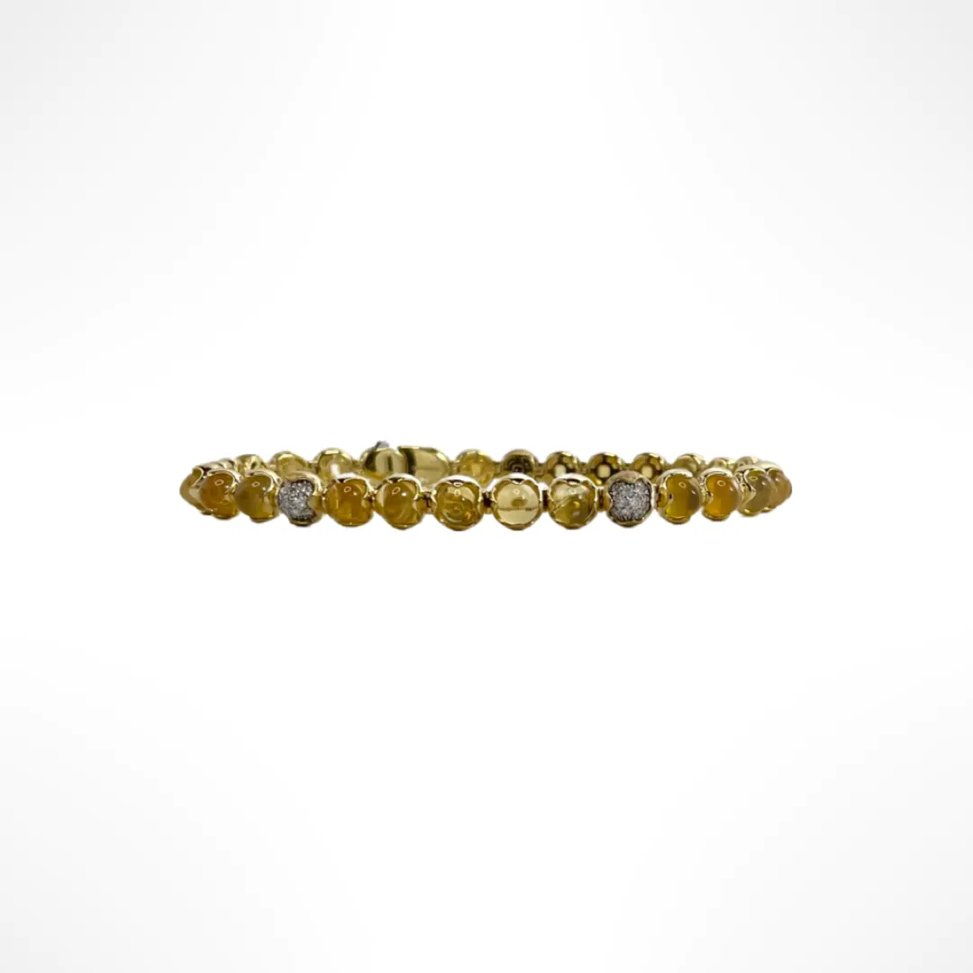 Chimento 18kt Yellow Gold Fire Opal and Diamond Cluster Happiness Bracelet - 1B07228B51185