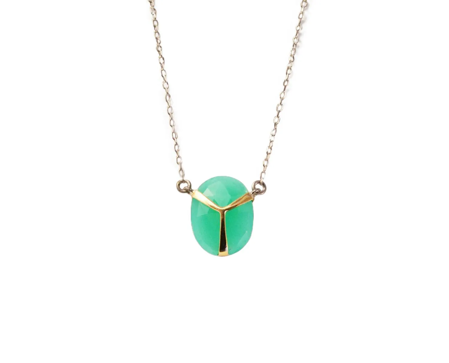 Chrysoprase Scarab Pendant