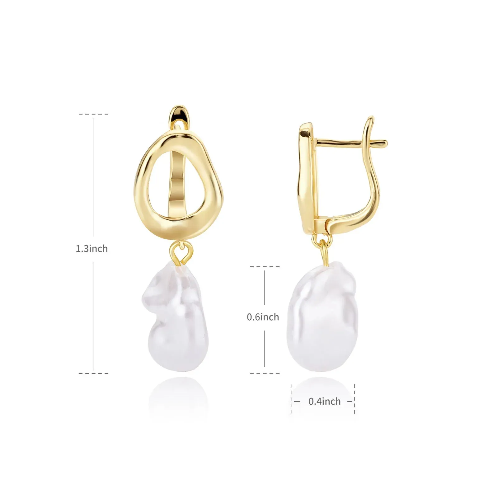 Circle Earrings For Women Vintage Punk Baroque Pearl Earrings Stainless Steel Ear Clip Women Jewelry Imitation Pearl