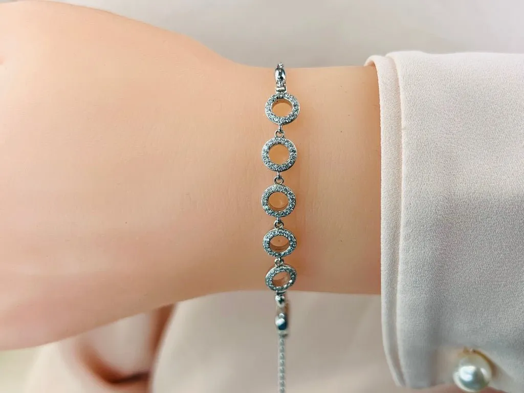 Circles Of Love Adjustable Diamond Bracelet with 0.53 ct.(finished) 1.1mm