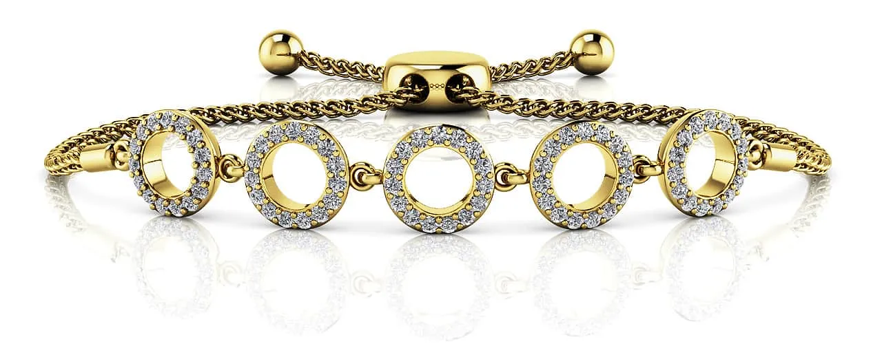 Circles Of Love Adjustable Diamond Bracelet with 0.53 ct.(finished) 1.1mm