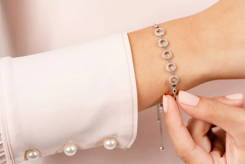Circles Of Love Adjustable Diamond Bracelet with 0.53 ct.(finished) 1.1mm