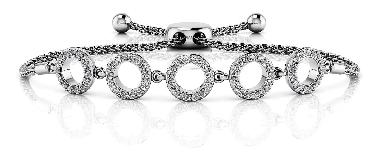 Circles Of Love Adjustable Diamond Bracelet with 0.53 ct.(finished) 1.1mm