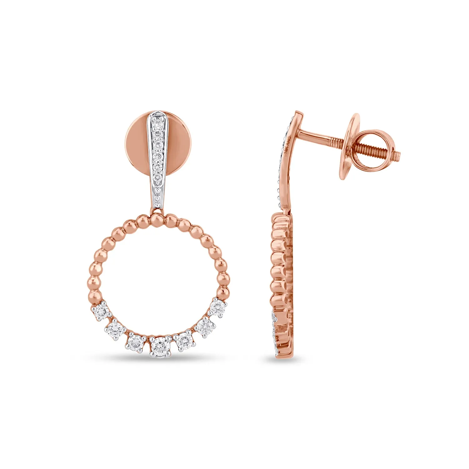 Circular Bubble Diamond Dangler Earrings