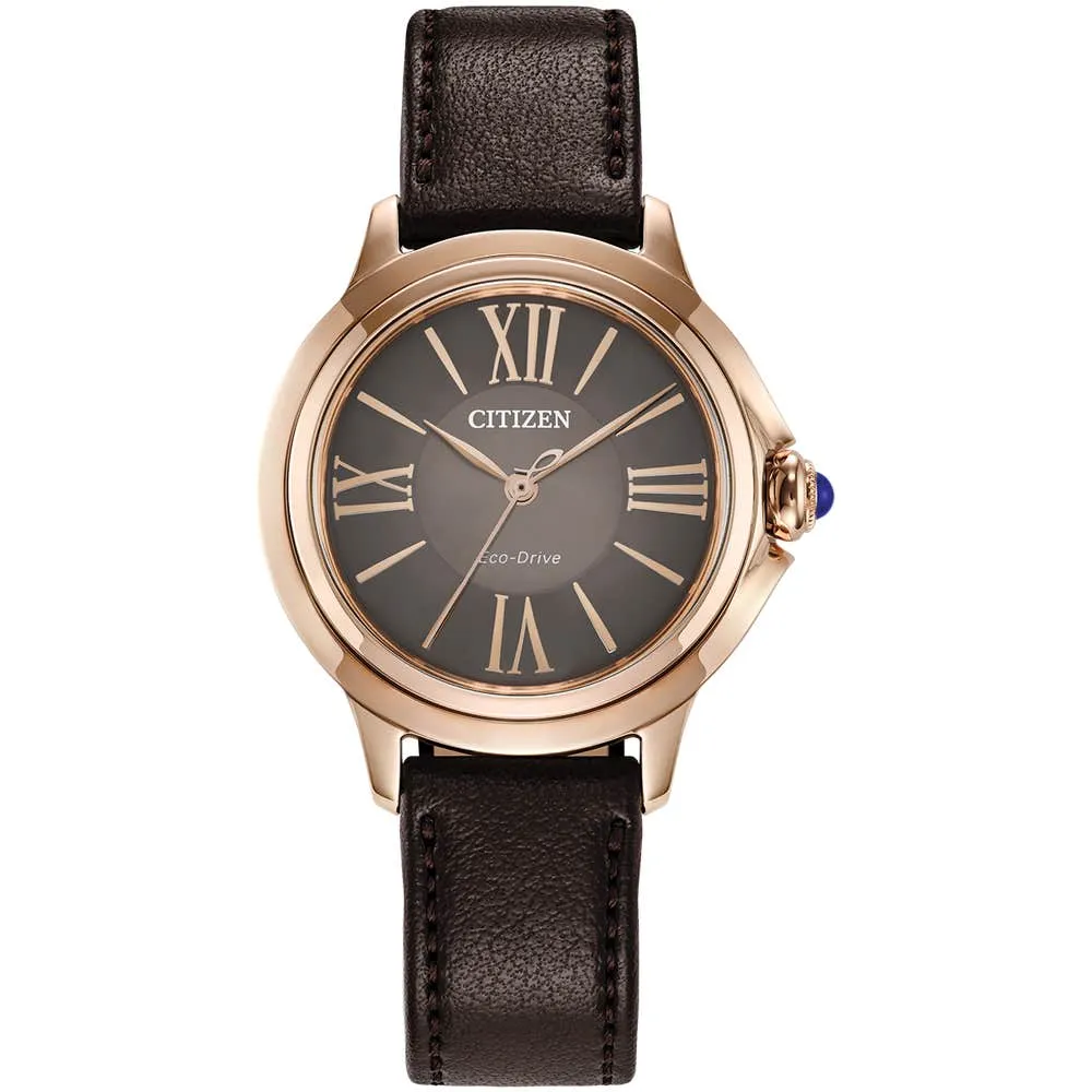 Citizen Ceci Eco-Drive Rose Gold Plate Women's Watch EM1163-09X