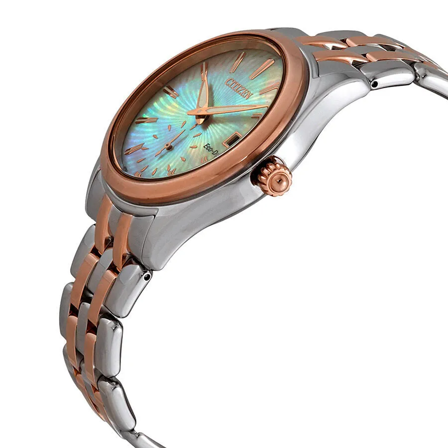 Citizen Corso Light Champagne Mother of Pearl Dial Two-Tone Ladies Watch EV1036-51Y