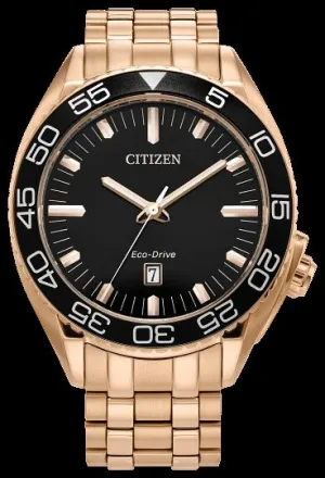 Citizen Eco-Drive Carson Rose Gold-Tone Brown-Dial Watch