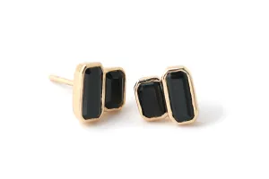 Cityscape Black Spinel Stud Earrings