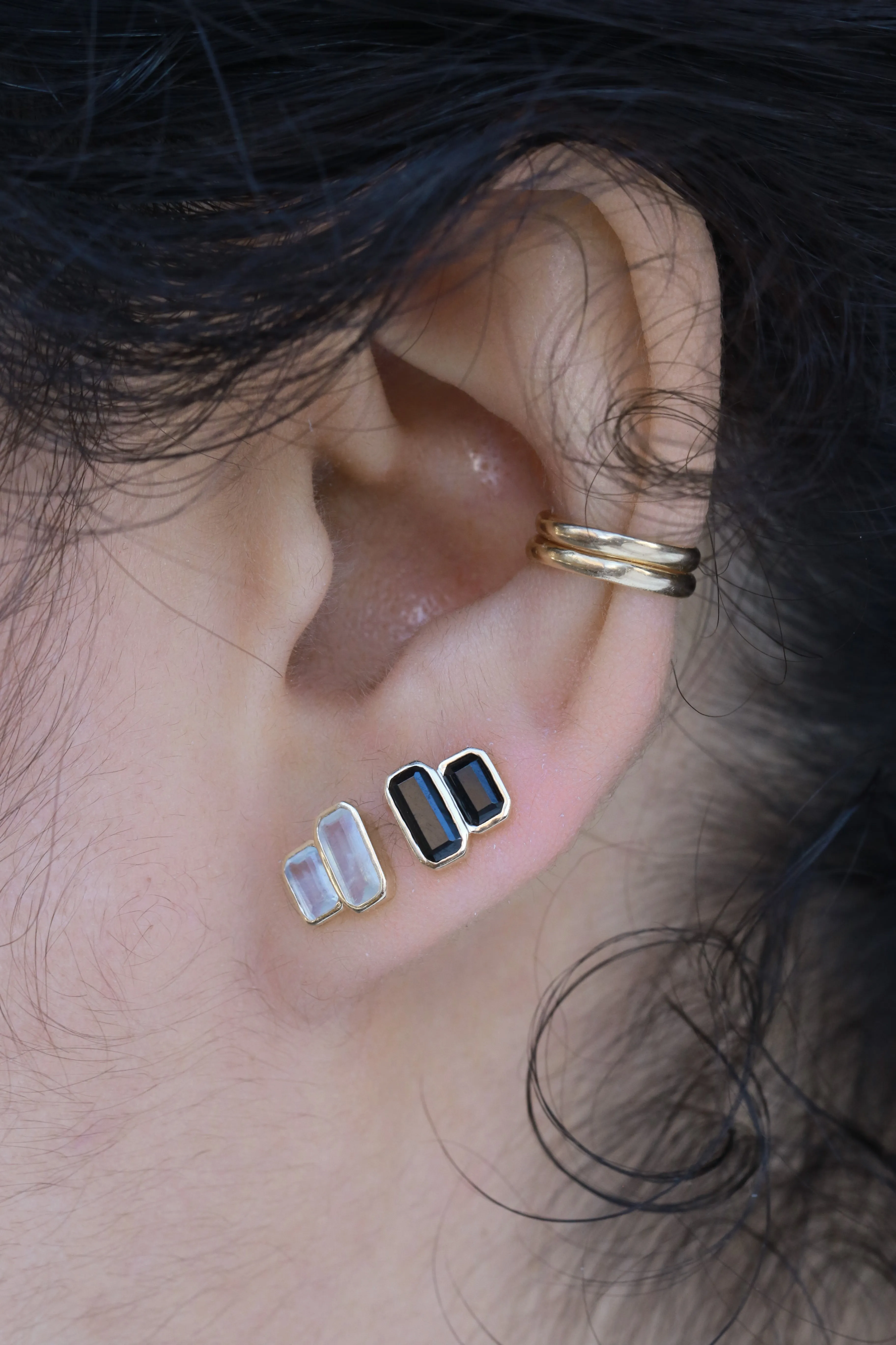 Cityscape Black Spinel Stud Earrings