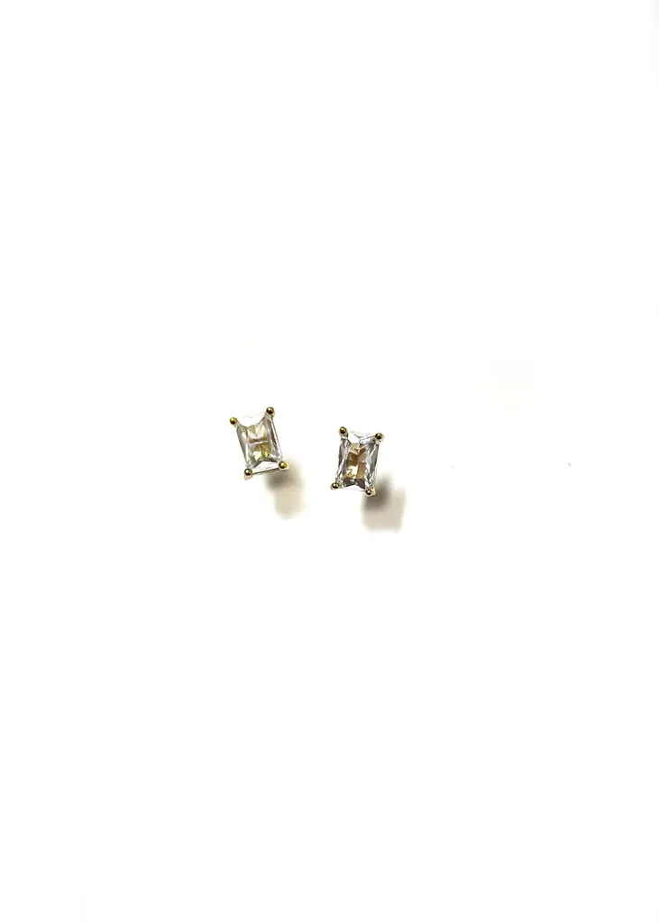 CLARISE EMERALD CUT EARRINGS