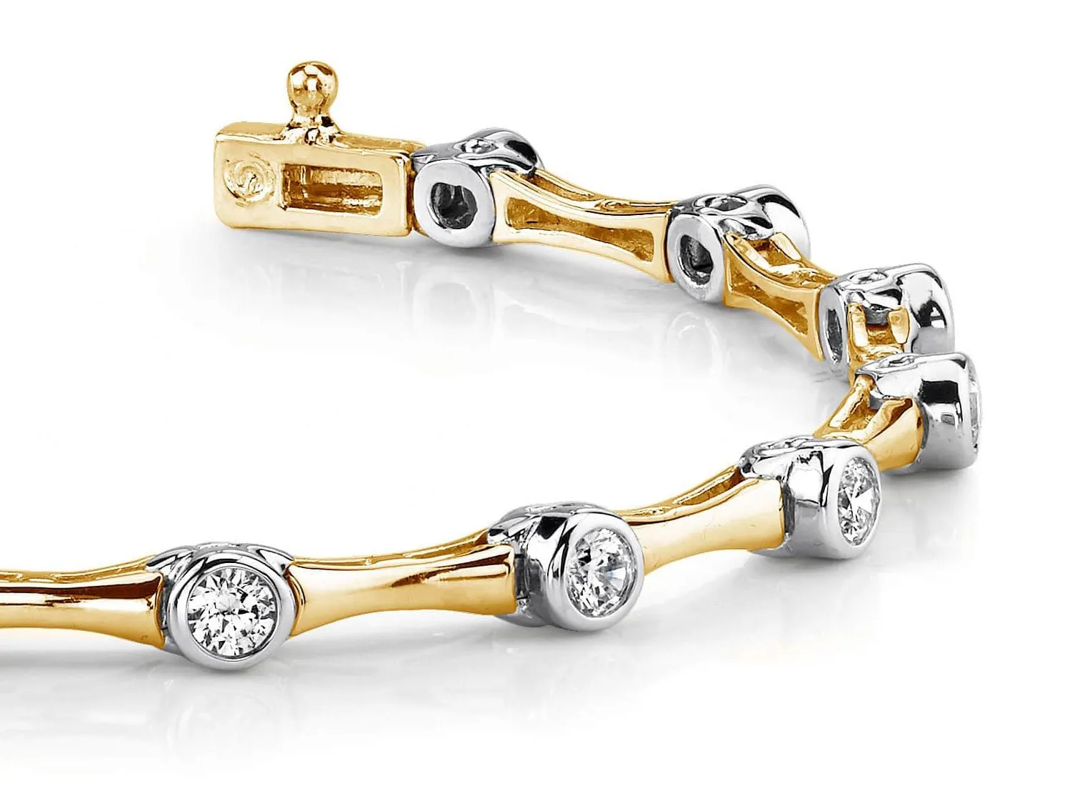 Classic Column Link Diamond Bracelet with 1.95 ct.(finished) 3.5mm