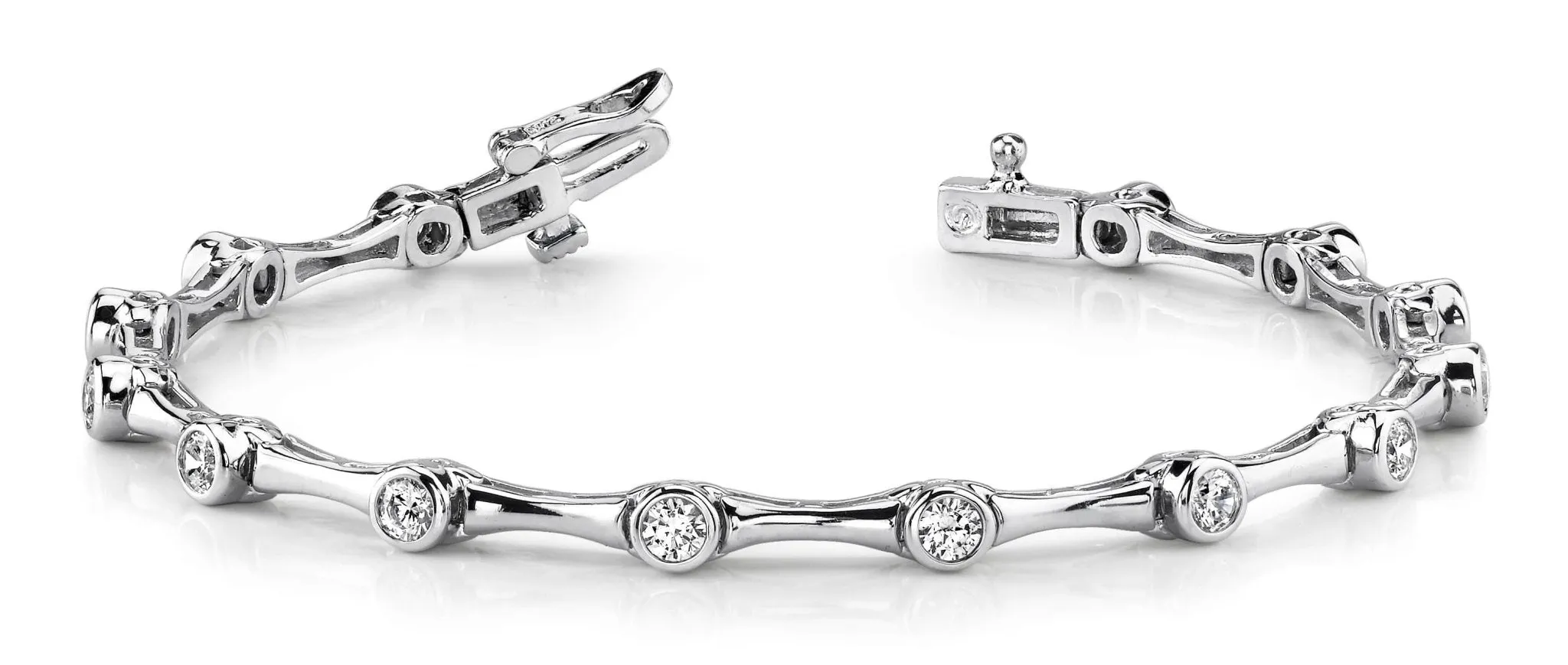 Classic Column Link Diamond Bracelet with 1.95 ct.(finished) 3.5mm