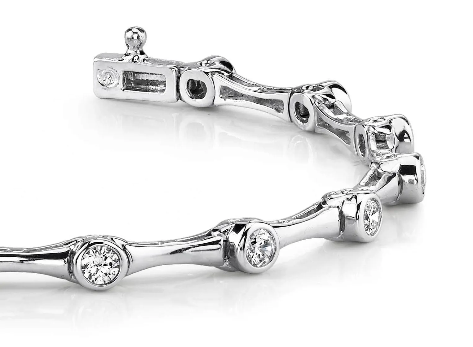 Classic Column Link Diamond Bracelet with 1.95 ct.(finished) 3.5mm