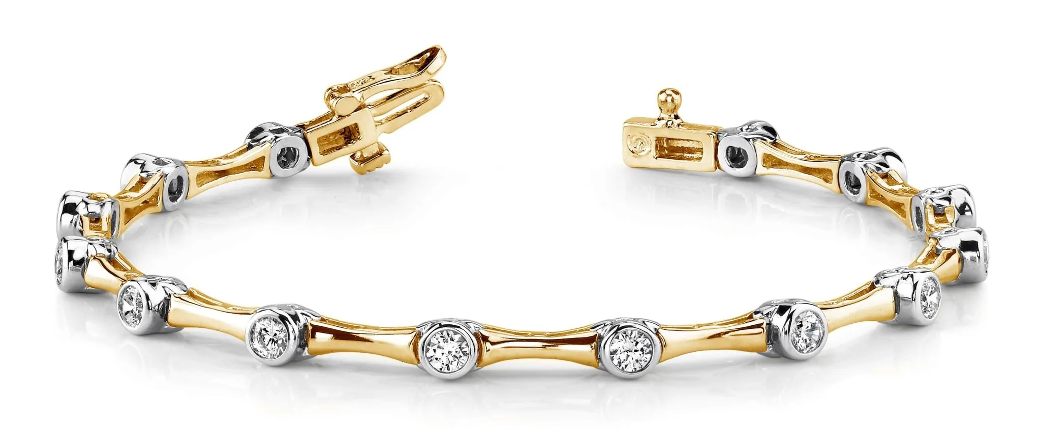 Classic Column Link Diamond Bracelet with 1.95 ct.(finished) 3.5mm