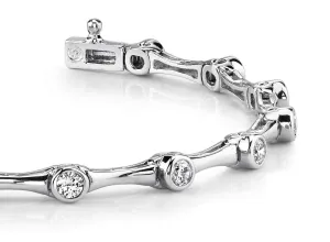 Classic Column Link Diamond Bracelet with 1.95 ct.(finished) 3.5mm