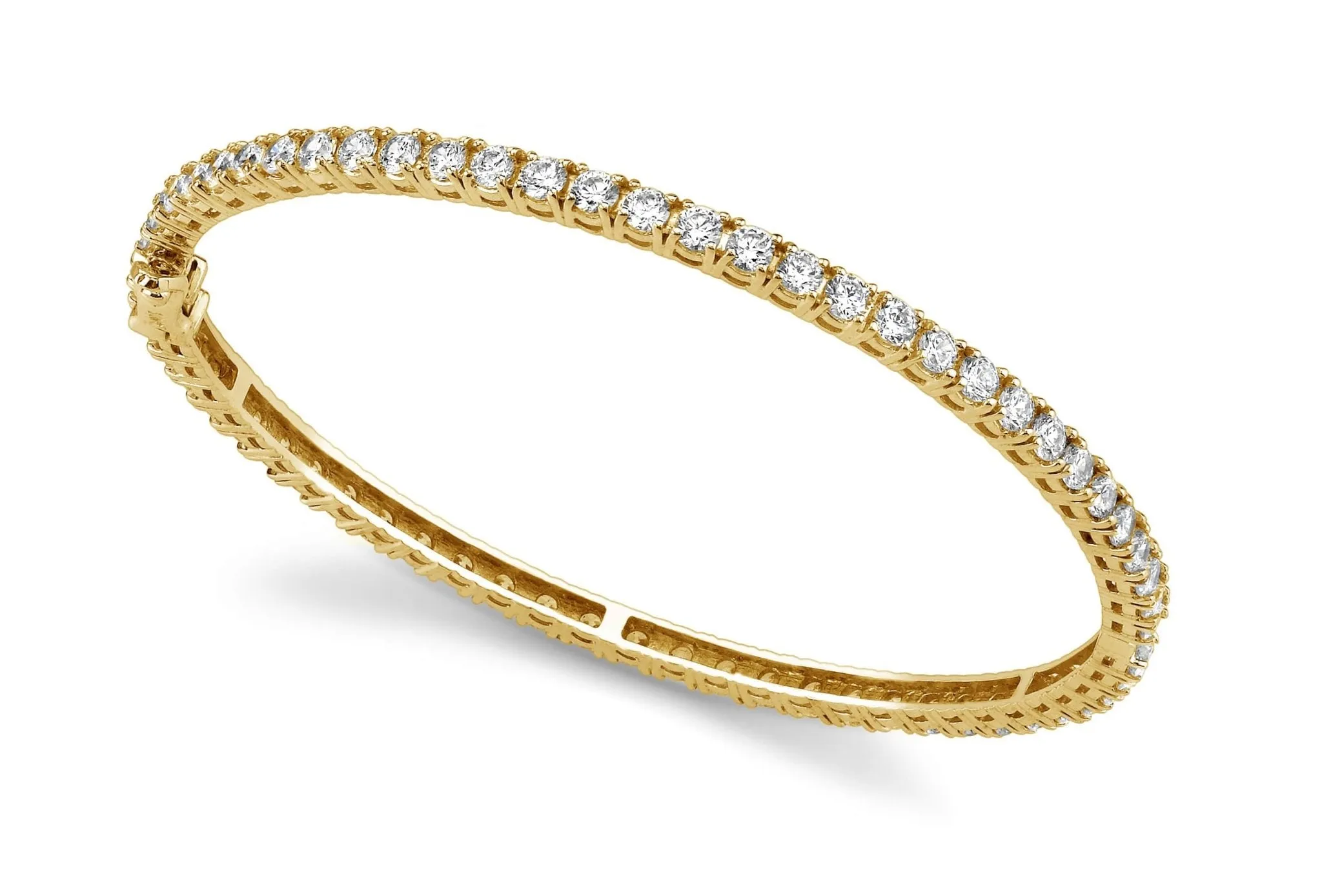 Classic Prong Set Diamond Bangle with 5.42 ct.(finished) 2.8mm