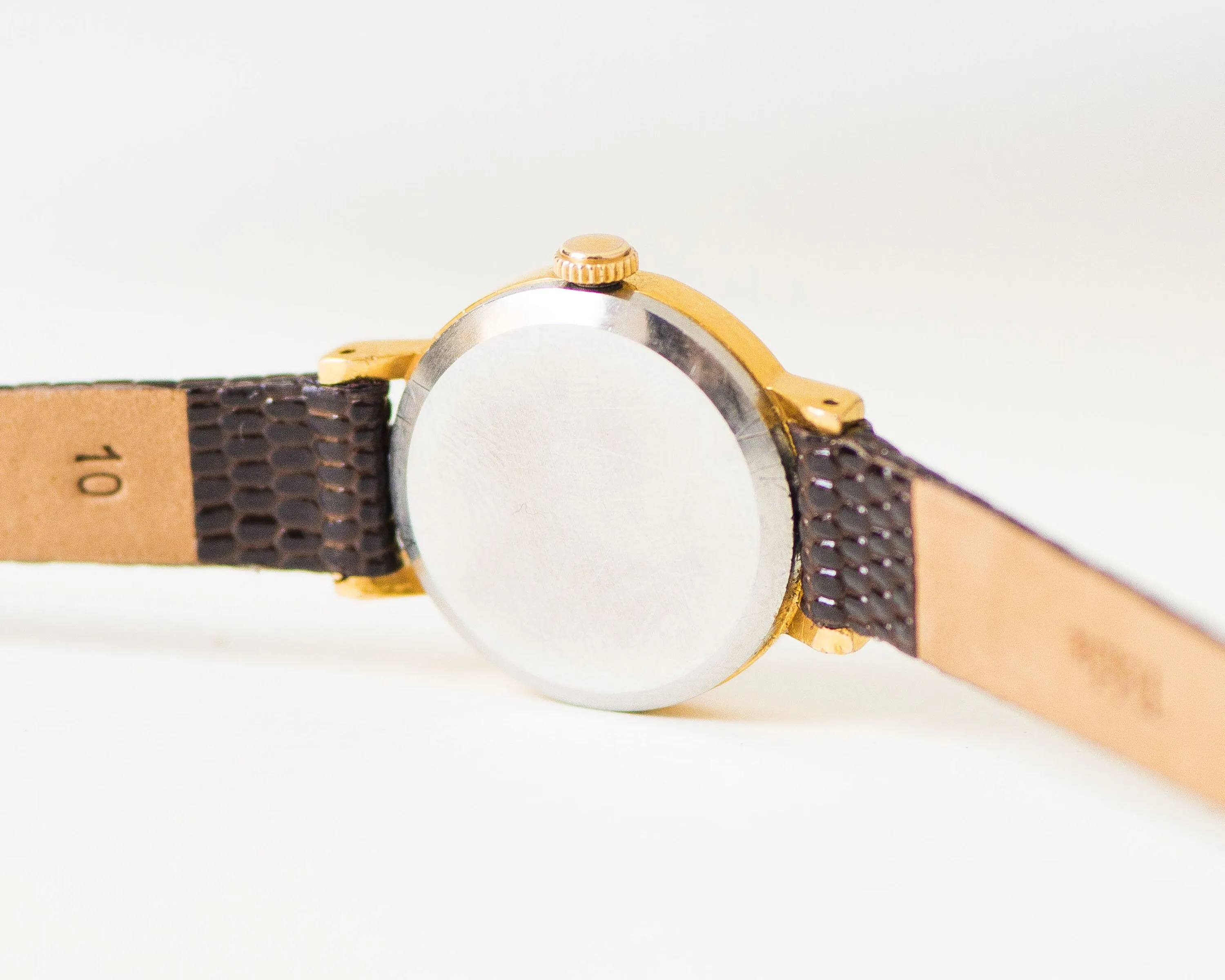 Classic women's watch Dawn gold plated, mint condition women's watch vintage 60s, minimalist watch petite jewelry gift, new leather strap