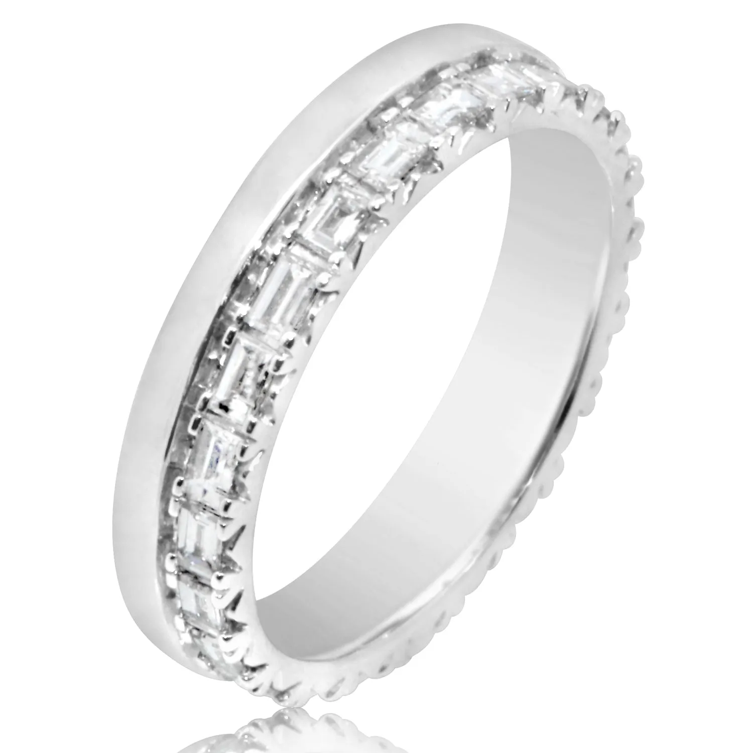 Classique Creations Baguette and Solid Metal Double Ring