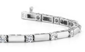 Clean Design Diamond And Bar Diamond Bracelet with 1.53 ct.(finished) 3.0mm